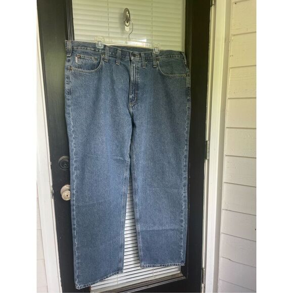 NWT Carhartt Men’s Straight Leg Relaxed Fit Jeans 44x32 - Picture 14 of 14